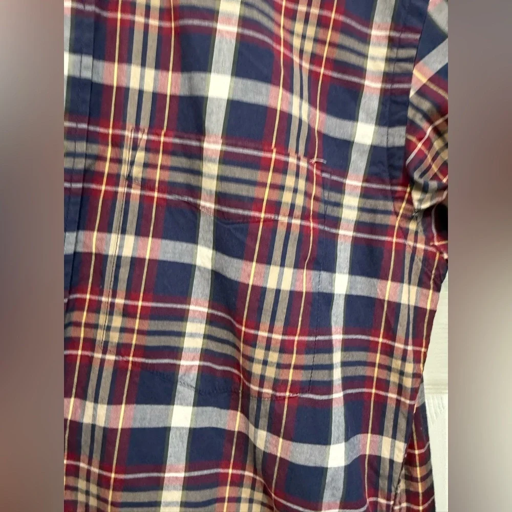 J. Crew Navy and Red Checkered Shirt